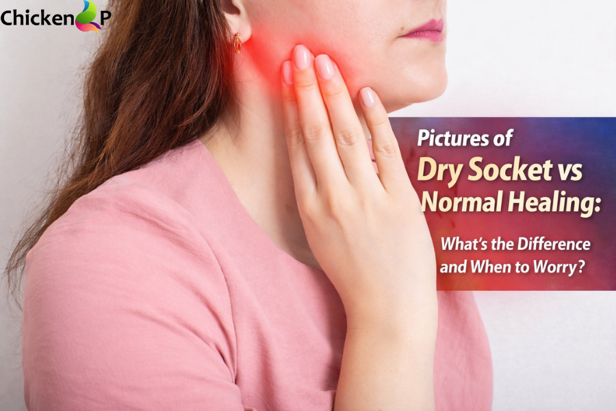 pictures of dry socket vs normal healing