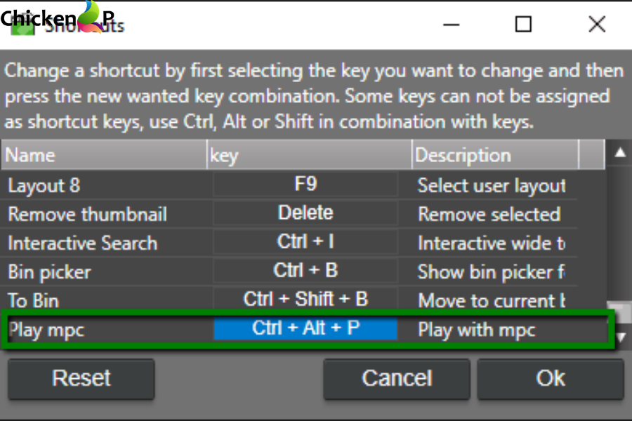 how to crteate a custom new command key in mpc-hc64.exe​
